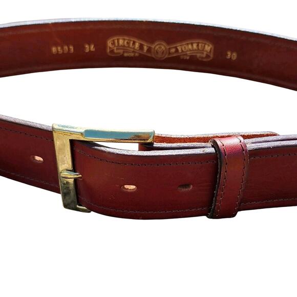 Vintage Western Women’s Leather Belt Circle Y Of Yoakum Size 30 8593 - Picture 1 of 7